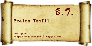 Breita Teofil névjegykártya